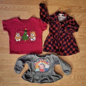 3-Piece Toddler Set - Winter Theme - Ewoks, Peppa Pig, Nanette Kids - 3T